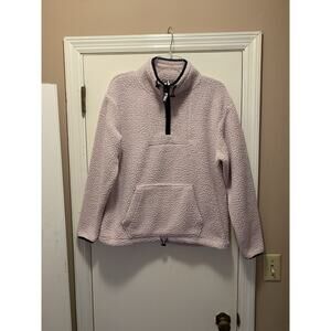 Victoria's Secret VS PINK Size M Sherpa Pink Fleece 1/4 Zip Pullover